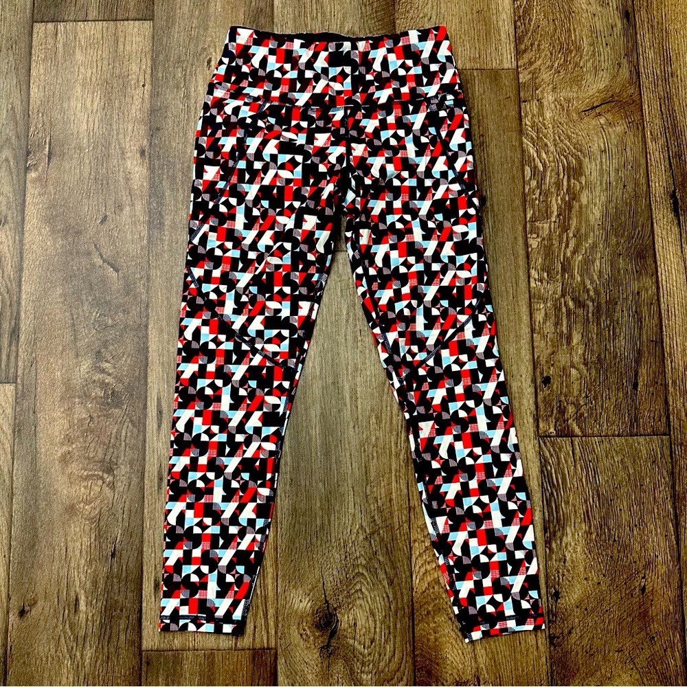 Sweaty Betty Power Leggings 7/8 length Abstract Geometric Pattern Women’s Sz XS